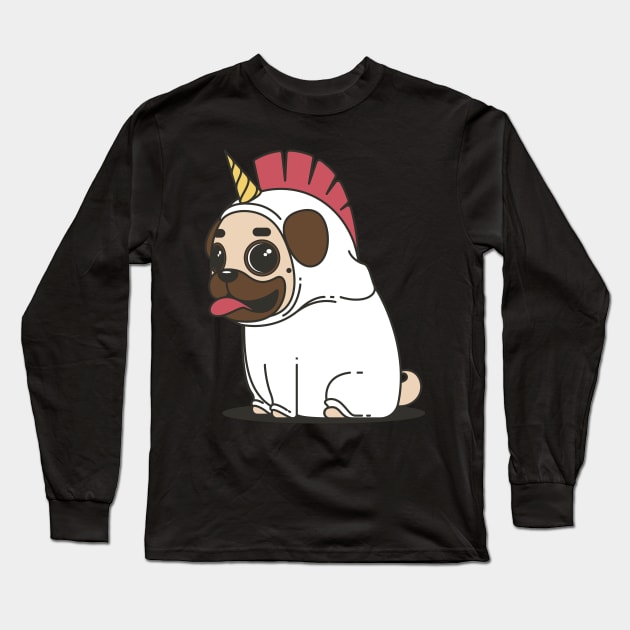 The cute Unicorn-Pug Long Sleeve T-Shirt by SPAZE